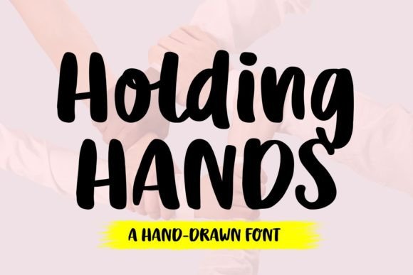 Holding Hands Font for Creative Branding and Display Needs